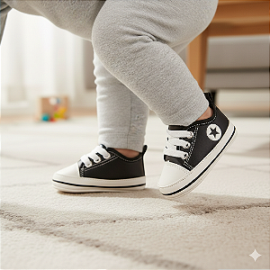 Tênis Star Bebê Mania Casual Conforto Preto