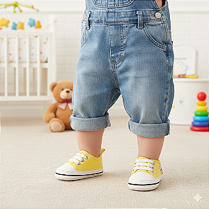 Tênis Bebê Mania Menina Casual Conforto Amarelo