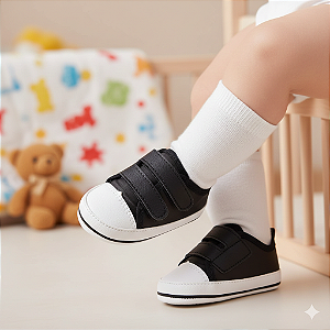 Tênis Star Bebê Mania Casual Conforto Duas Pontas Preto