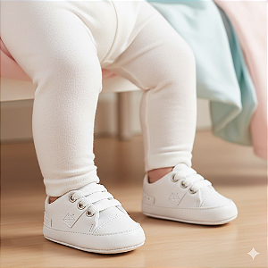 Tênis X Bebê Mania Casual Conforto Branco Estiloso
