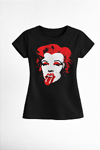 Camiseta Marilyn Monroe + banda Rolling Stones.