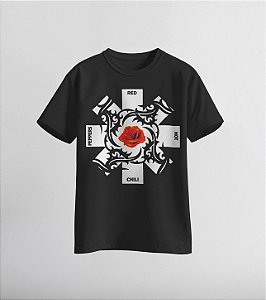 Camiseta da banda Red Hot Chili Peppers com arte inspirada no álbum Blood Sugar Sex Magik