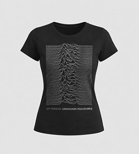 Baby look da banda Joy Division com arte inspirada no álbum Unknown Pleasures