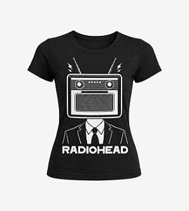 Baby look da banda Radiohead com arte desenvolvida pela loja
