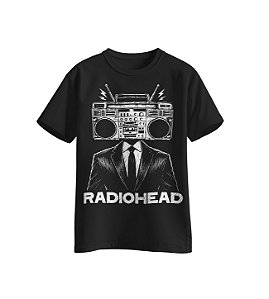 Camiseta da banda Radiohead com arte desenvolvida pela loja