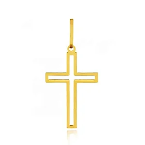 Pingente de ouro 18k cruz / crucifixo masculino / feminino grande