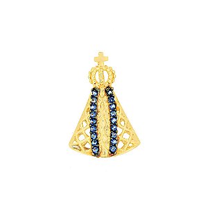 Pingente Nossa Senhora ouro 18k renda portuguesa