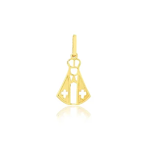 Pingente de ouro 18k Nossa Senhora Aparecida XVI