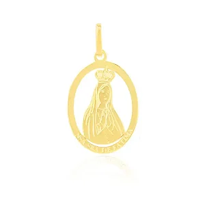 Medalha de Nossa Senhora de Fátima ouro 18k
