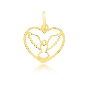 Pingente Divino Espírito Santo ouro 18k coração G
