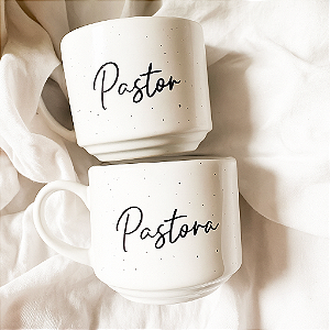 Kit Xícara Personalizada com Nome 180ml – Presente para Pastor, Pastora, Obreiro, Igreja e Casamento