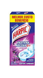PASTILHA ADESIVA LAVANDA - Harpic - 3 unidades