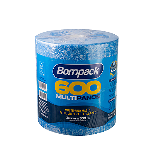 BOBINA MULTIUSO AZUL 300M - Bompack - 600 panos