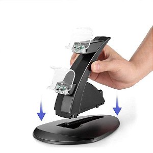 Controlador protetor doca led duplo usb ps4 suporte de carregamento estação berç