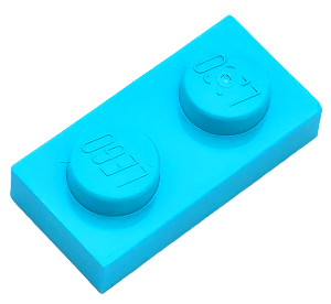 LEGO® Plate 1 x 2 - Medium Azure - cod 3023 - NOVO - Original