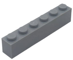 LEGO® Brick 1 x 6 - NOVO - Original - cod 3009 - Light Bluish Gray