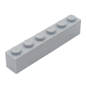 LEGO® Brick 1 x 6 - Light Bluish Gray - NOVO - Original - PB00022