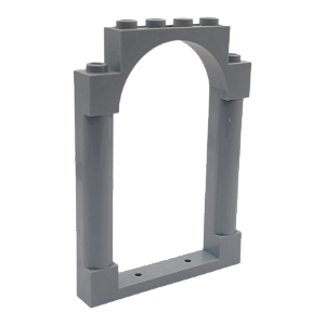 LEGO® Door, Frame 1 x 6 x 7 Arched with Notches and Rounded Pillars - Light Bluish Gray - NOVO - Original - PB00050