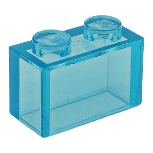LEGO® Brick 1 x 2 - Transclear Light Blue - NOVO - Original - PB00061