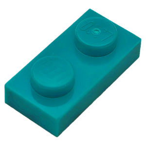 LEGO® Plate 1 x 2 - Dark Turquoise - NOVO - Original - PB00064