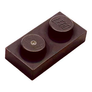 LEGO® Plate 1 x 2 - Dark Brown - PB00066