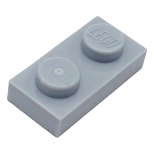 LEGO® Plate 1 x 2 Light Bluish Gray NOVO Original | PB00069