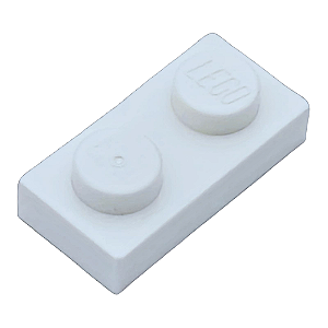 LEGO® Plate 1 x 2 White NOVO Original | PB00071