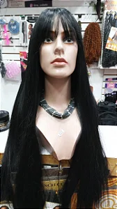 Peruca Wig lisa 70 cm com franja