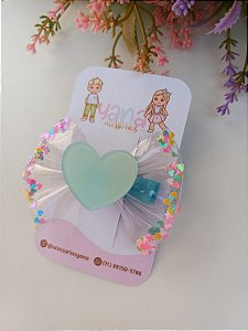 Laço Cristal Coração Azul