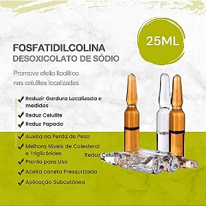 Lipo enzimática 25ml/5 ampolas de 5ml/P Gordura Localizada e Papada