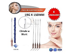 Fios de Sustentação Cog 6D 19G x 150mm Espiculado Canulado (8 peças) Loyoderm
