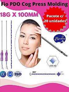 Pacote Fios de Sustentacao Molding Cônico Press Cog 4D 18Gx100mm Ponta Romba (20 Peças) - Loyoderm