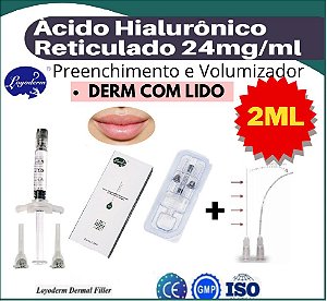 Ácido Hialurônico Injetável Reticulado DERM Lido 2 ml Preenchedor Labial - Loyoderm