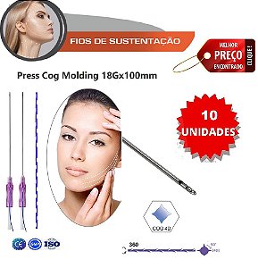 Fios de Sustentação Molding Press Cog Cônico 18G x100mm Cânula W Ponta Romba (10 Unidades) - Loyoderm