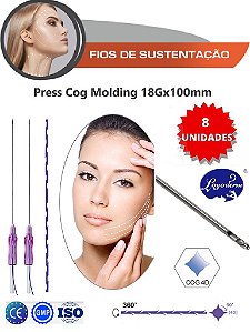 Fios de sustentação Molding Press Cog 18Gx100mm Ponta Romba Lifting Tração (8 peças) Loyoderm
