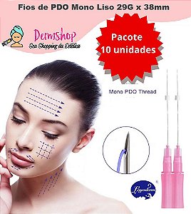 Fios de Pdo Mono Liso 29G x 38mm (Pacote 10 unidades) Loyoderm