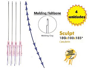 Fios de Sustentação Sculpt Fishbone 18G x 100mm ponta romba cânula W (4 Peças) Loyoderm
