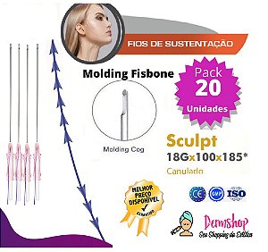 Pacote de Fios de Pdo Molding Fishbone Sculpt 18G x 100mm Ponta Romba (20 peças) - Loyoderm