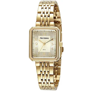 Relógio Mondaine Retangular Dourado Feminino 32358LPMVDE1