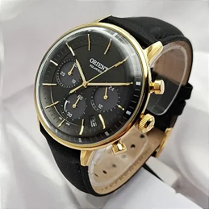 RELÓGIO ORIENT NEO VINTAGE MASCULINO CRONÓGRAFO MGSCC010 DOURADO