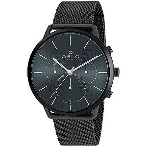 RELOGIO OSLO MASCULINO CRONOGRAFO OMPSSCVD0007 PRETO