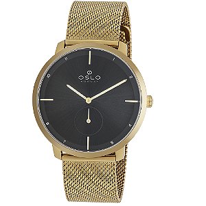 Relógio Oslo Masculino Omgsssvd0002 P1kx Slim Mesh Dourado