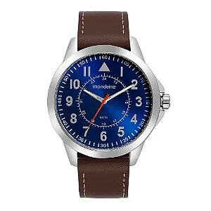 Relógio Mondaine Casual Prata com Visor Azul 99744G0MVNH1