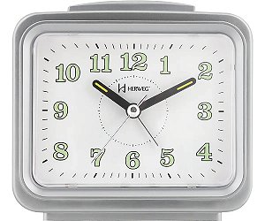 RELÓGIO DESPERTADOR HERWEG QUARTZ 2588-070 PRATA METÁLICO