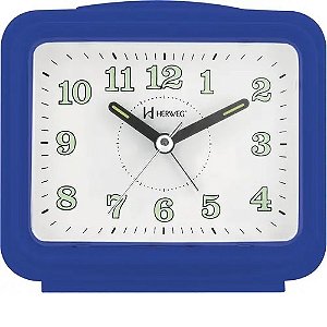 RELÓGIO DESPERTADOR HERWEG QUARTZ 2588-011 AZUL ESCURO