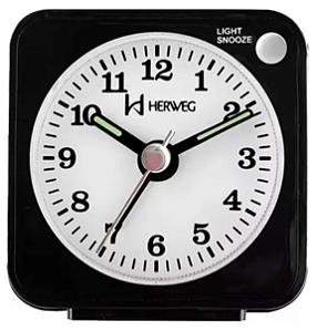 Despertador Herweg Contínuo Preto Com Luz 2510-034
