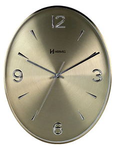 Relógio De Parede Herweg 4610-029 Oval Dourado