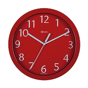 Relógio De Parede Aluminio Herweg 6718-044 - Vermelho