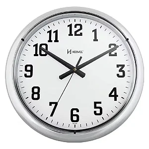 Relógio de Parede Herweg 660129-070 Redondo 40cm Prateado