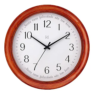 Relógio Parede Com Frase 28 Cm Canela - HERWEG 660115-328